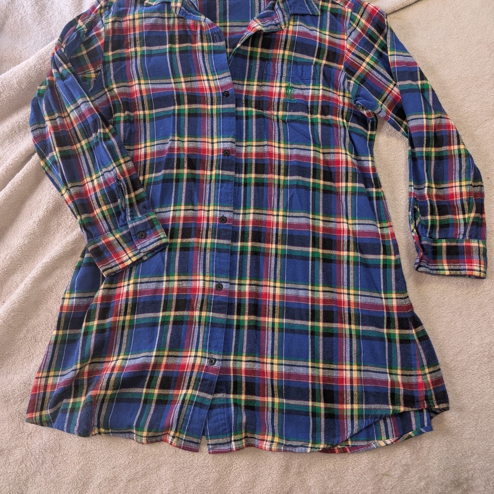Lauren Ralph Lauren Plaid Button-Up Night Shirt
